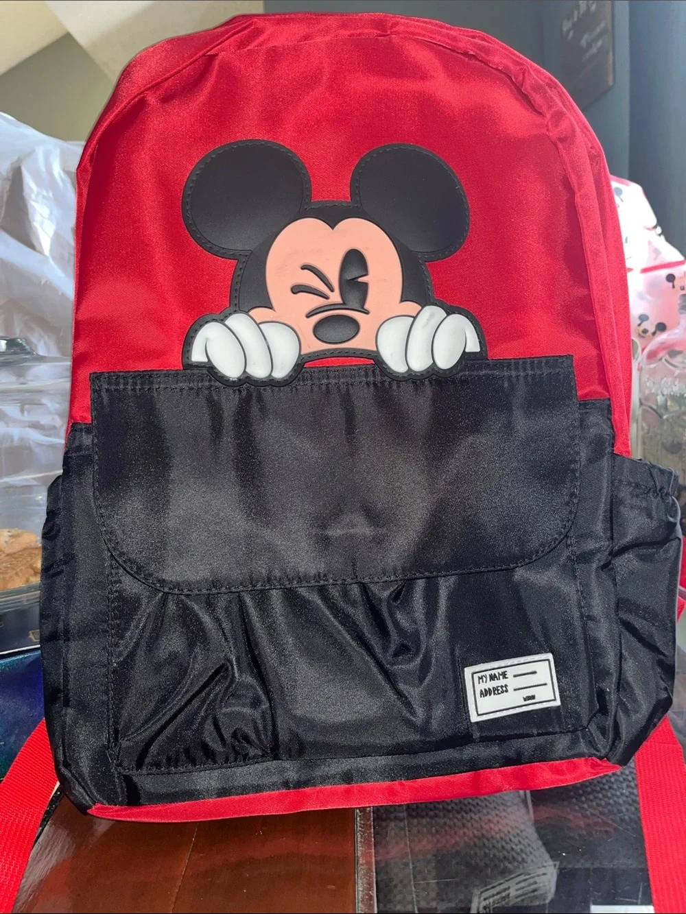 Mickey Mouse Red and Black Kids Backpack